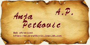 Anja Petković vizit kartica